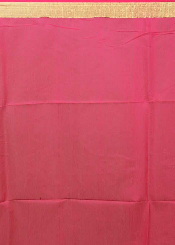 Pink Matka Silk Saree With Blouse Piece