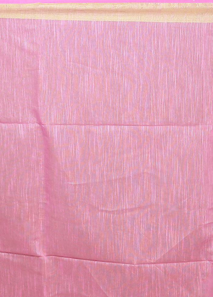 Pink Matka Silk Saree With Blouse Piece