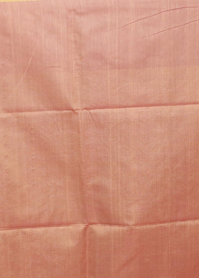 Peach Matka Silk Saree With Blouse Piece