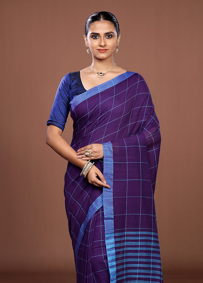Blue Matka Silk Saree With Blouse Piece