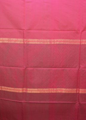 Pink Matka Silk Saree With Blouse Piece
