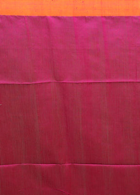 Orange Matka Silk Saree With Blouse Piece