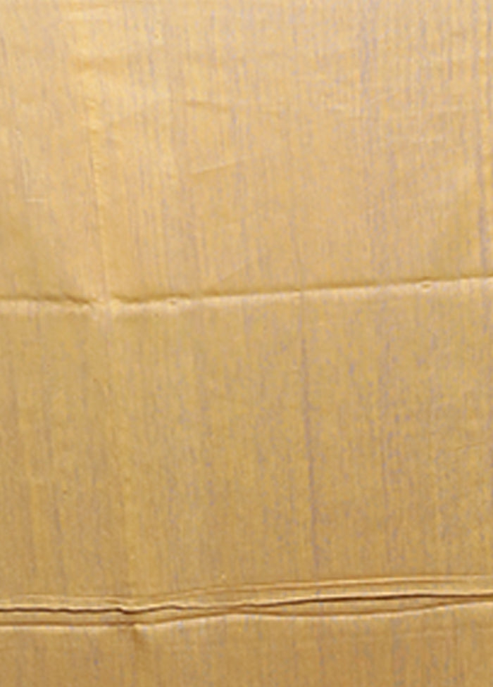 Cream Matka Silk Saree With Blouse Piece