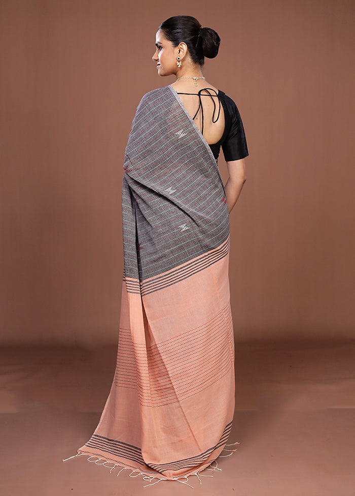 Black Matka Silk Saree With Blouse Piece