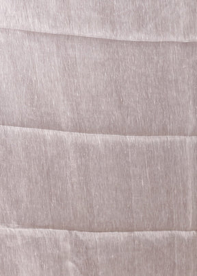 White Linen Silk Saree With Blouse Piece