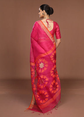 Purple Matka Silk Saree With Blouse Piece