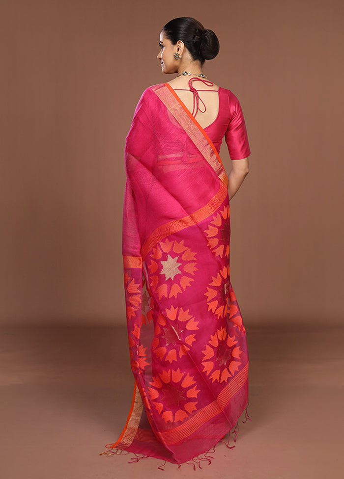 Purple Matka Silk Saree With Blouse Piece