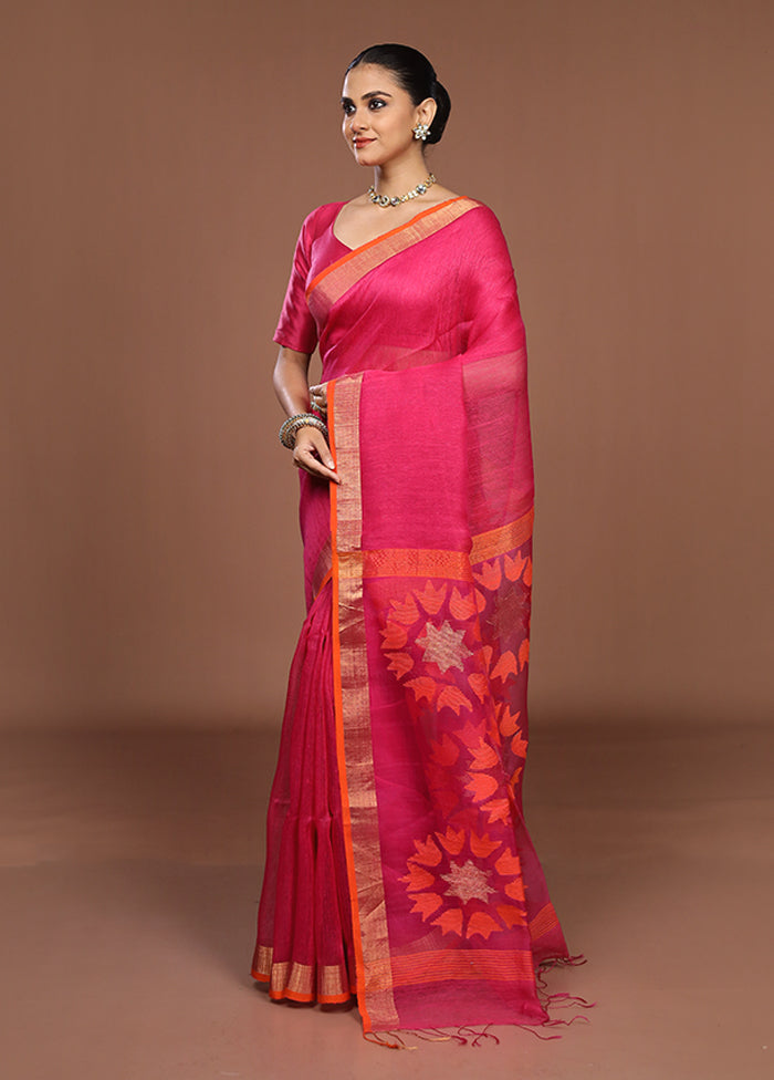 Purple Matka Silk Saree With Blouse Piece