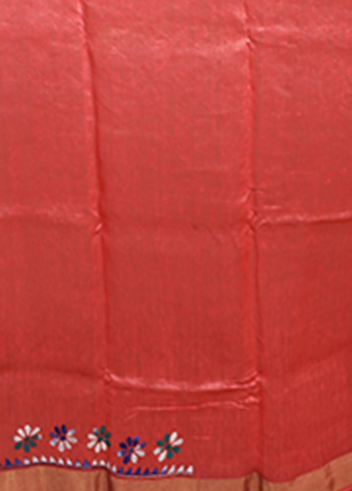 Pink Matka Silk Saree With Blouse Piece