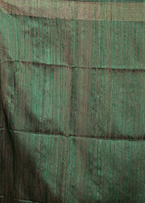 Green Handloom Matka Pure Silk Saree With Blouse Piece