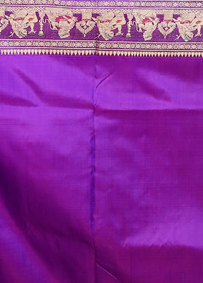 Blue Handloom Baluchari Pure Silk Saree With Blouse Piece