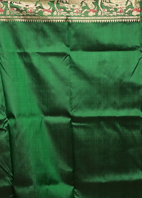 Green Handloom Swarnachuri Pure Silk Saree With Blouse Piece
