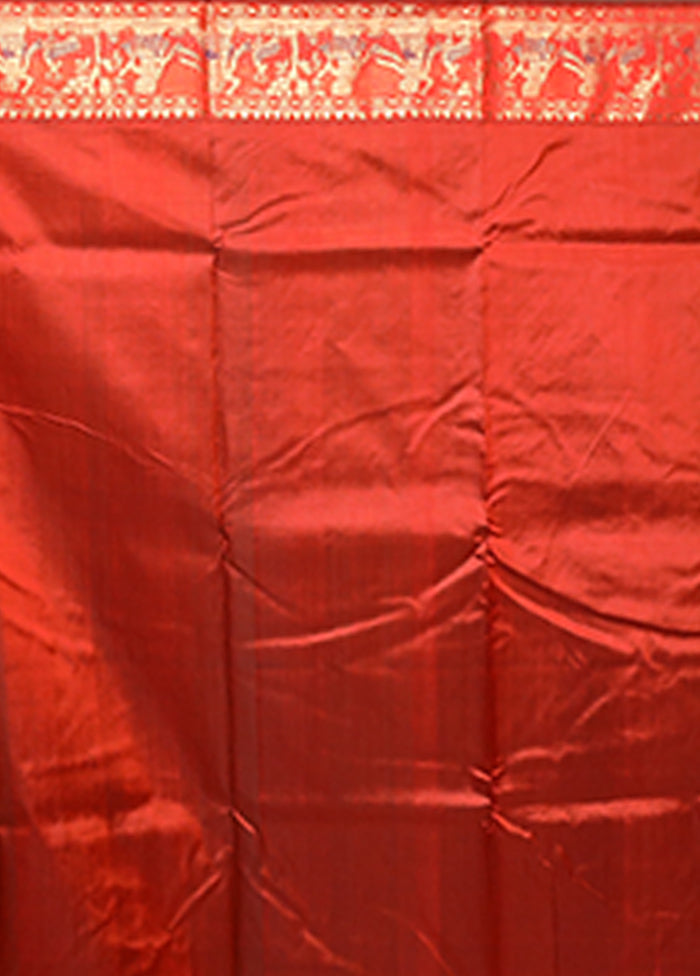 Grey Handloom Swarnachuri Pure Silk Saree With Blouse Piece