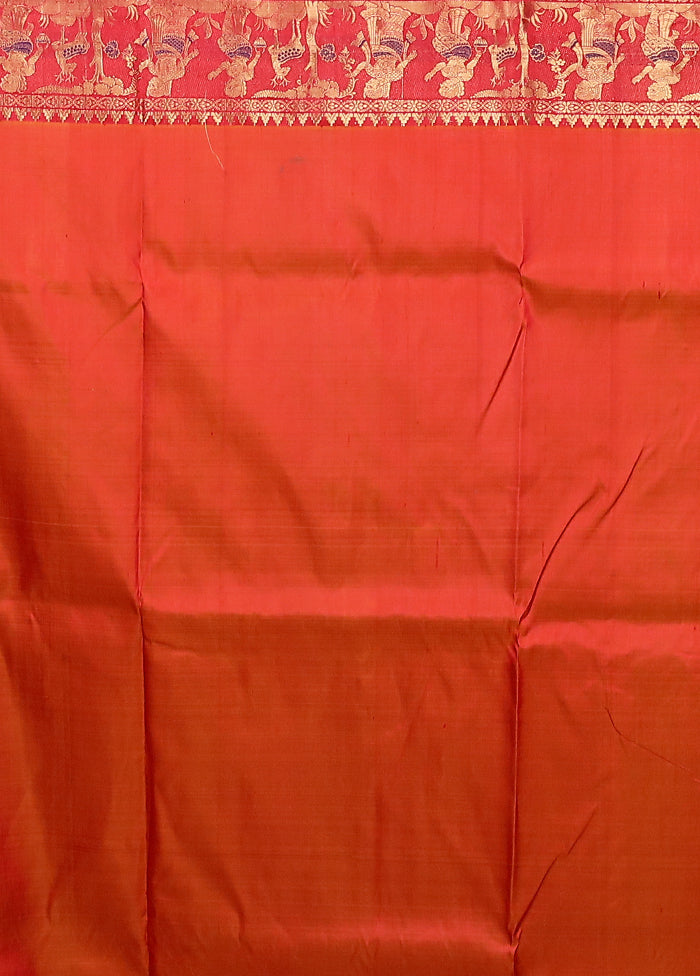 Yellow Handloom Swarnachuri Pure Silk Saree With Blouse Piece