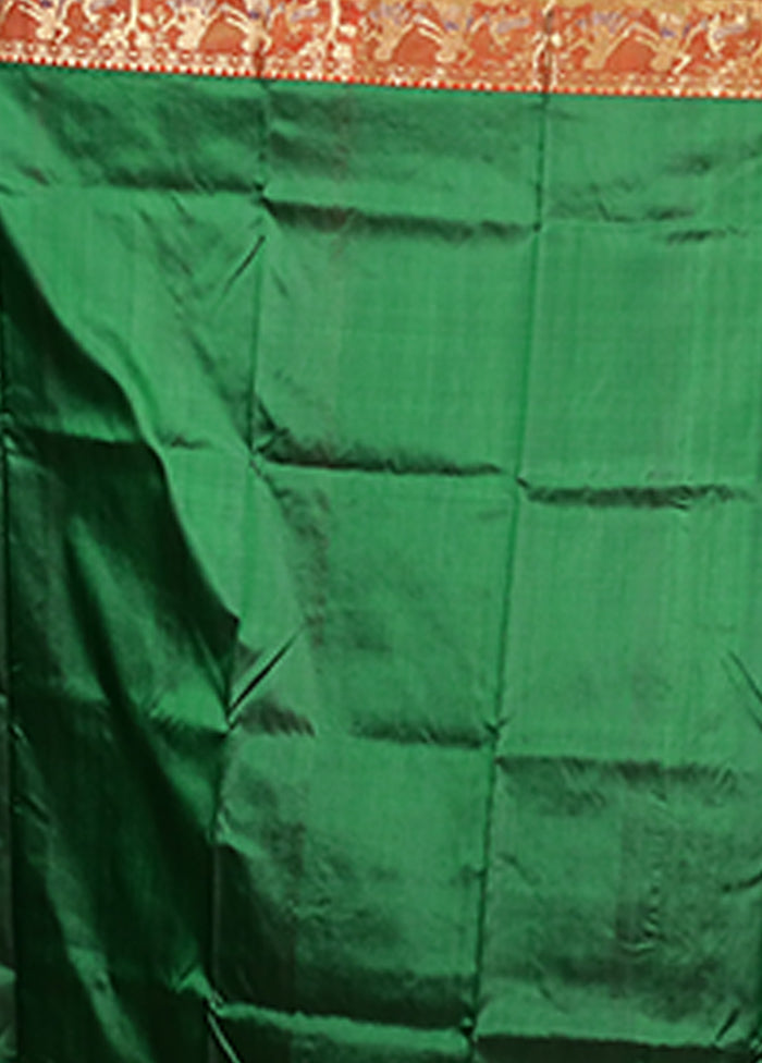 Green Handloom Swarnachuri Pure Silk Saree With Blouse Piece