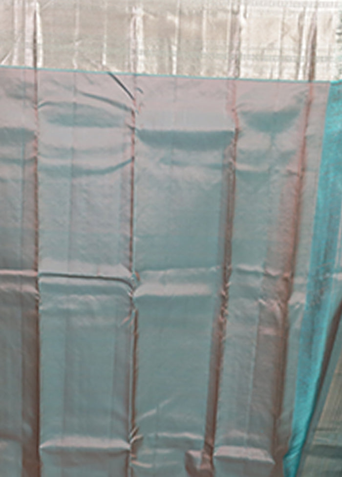 Pink Handloom Kanjivaram Pure Silk Saree With Blouse Piece
