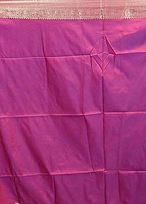 Purple Dupion Silk Saree With Blouse Piece