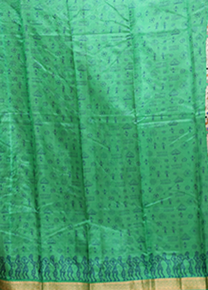 Cream Printed Pure Silk Saree Without Blouse Piece