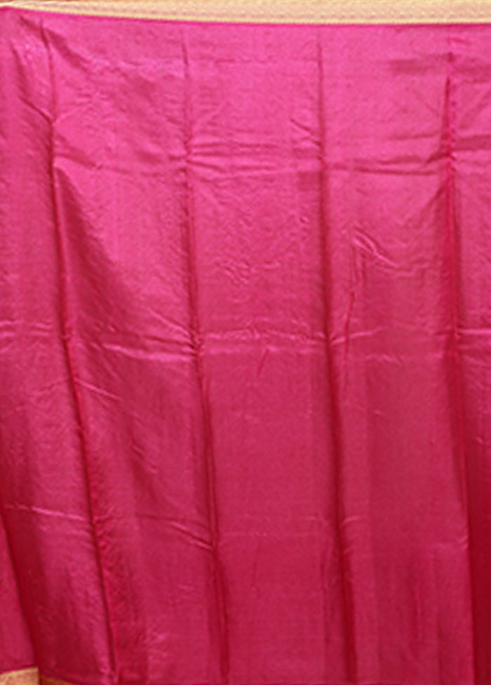 Cream Printed Pure Silk Saree Without Blouse Piece