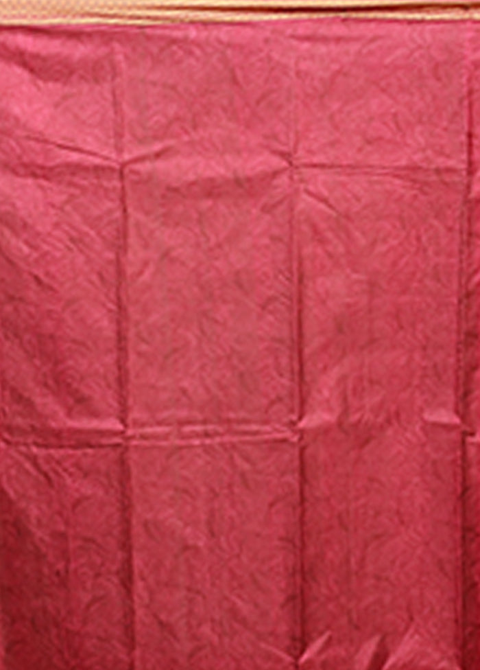 Cream Printed Pure Silk Saree Without Blouse Piece