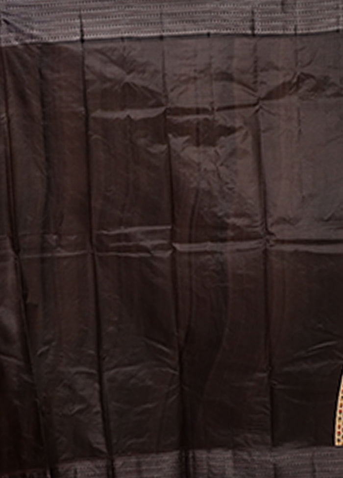 Cream Printed Pure Silk Saree Without Blouse Piece