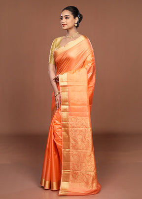 Pink Printed Pure Silk Saree Without Blouse Piece