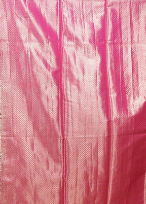 Gold Handloom Kanjivaram Pure Silk Saree With Blouse Piece