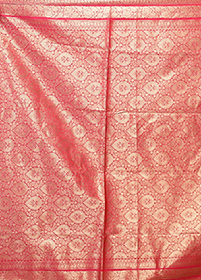 Pink Uppada Silk Saree With Blouse Piece