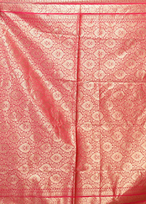Pink Uppada Silk Saree With Blouse Piece