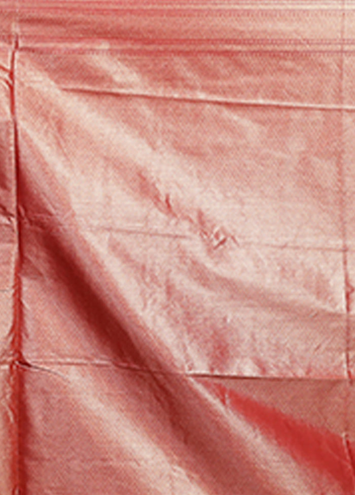 Red Uppada Silk Saree With Blouse Piece