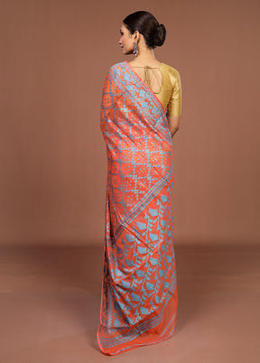 Pink Jamdani Cotton Saree Without Blouse Piece