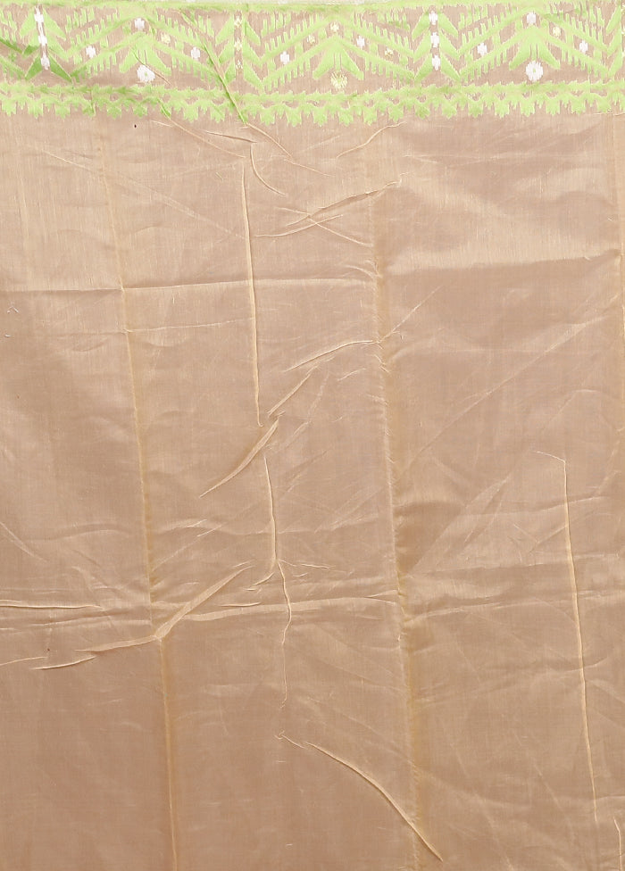 Cream Jamdani Cotton Saree Without Blouse Piece