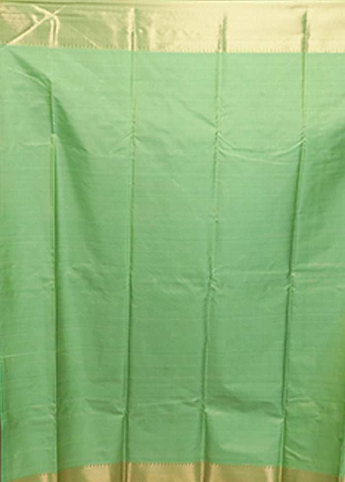 Green Kanjivaram Silk Saree With Blouse Piece