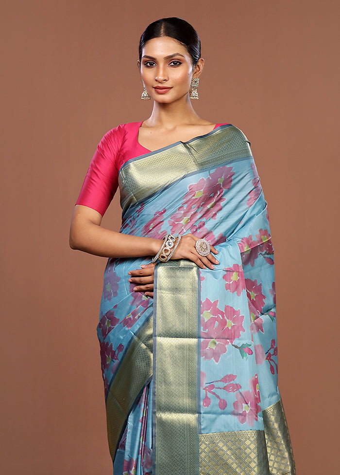 Green Kanjivaram Silk Saree With Blouse Piece