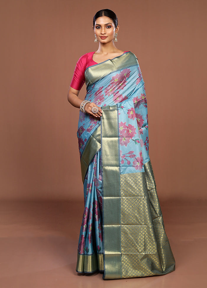 Green Kanjivaram Silk Saree With Blouse Piece