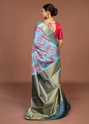 Green Kanjivaram Silk Saree With Blouse Piece