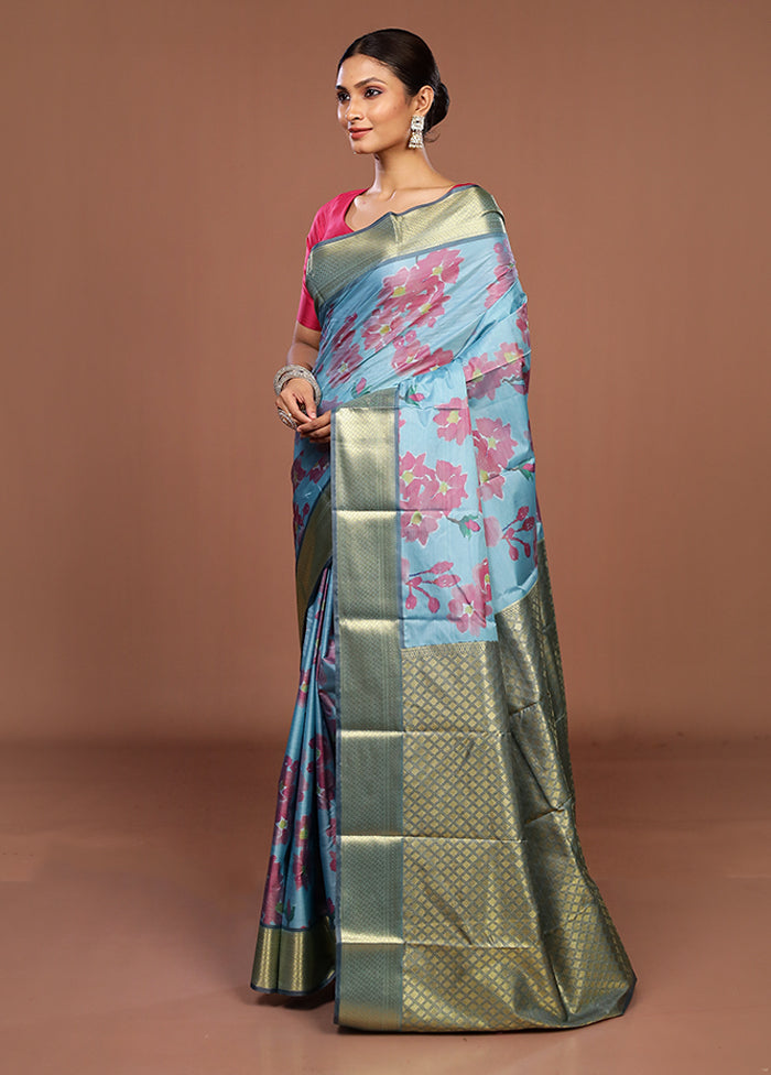 Green Kanjivaram Silk Saree With Blouse Piece