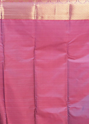 Blue Kanjivaram Silk Saree With Blouse Piece