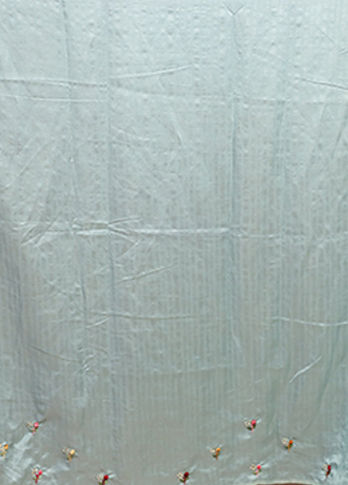 Green Tussar Silk Saree With Blouse Piece