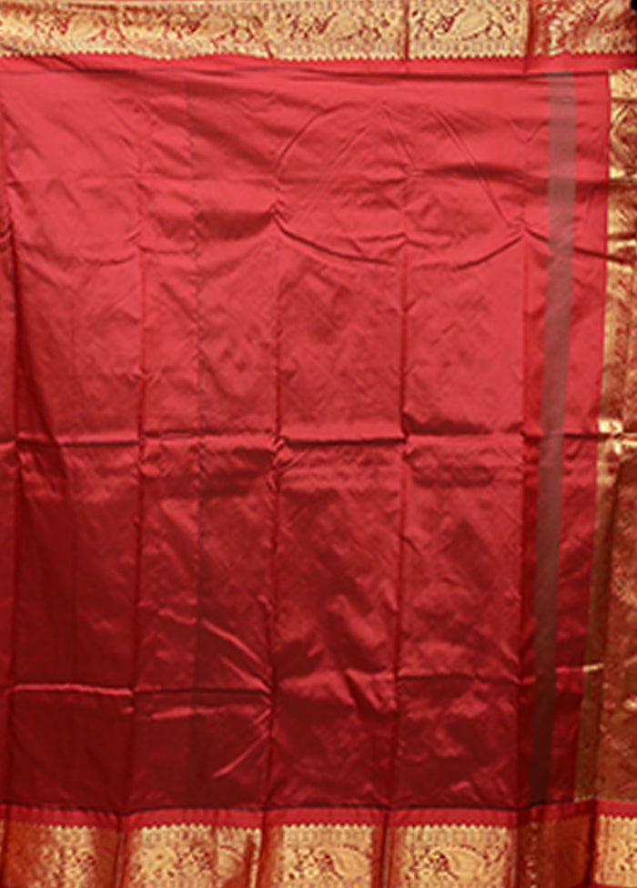 Blue Kanjivaram Silk Saree With Blouse Piece