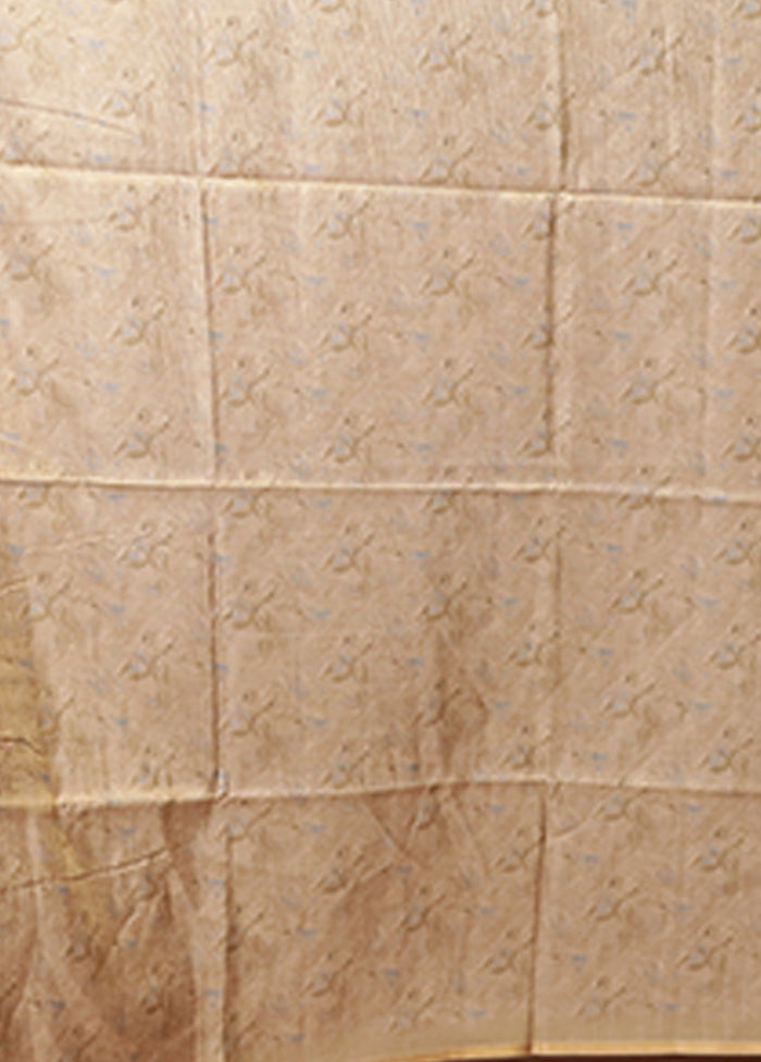 Yellow Tussar Silk Saree With Blouse Piece