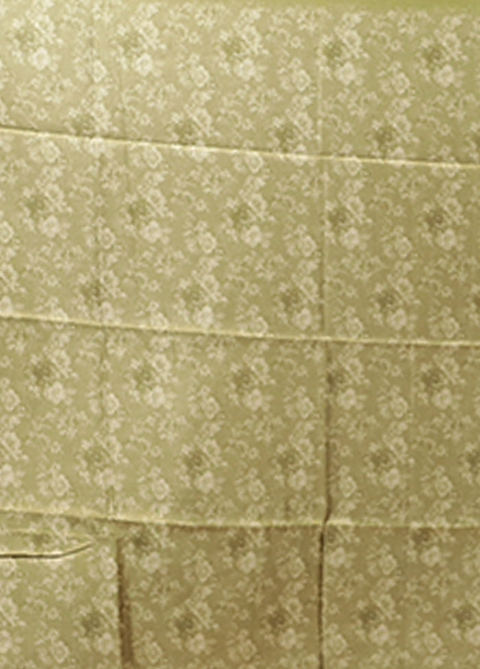 Green Tussar Silk Saree With Blouse Piece