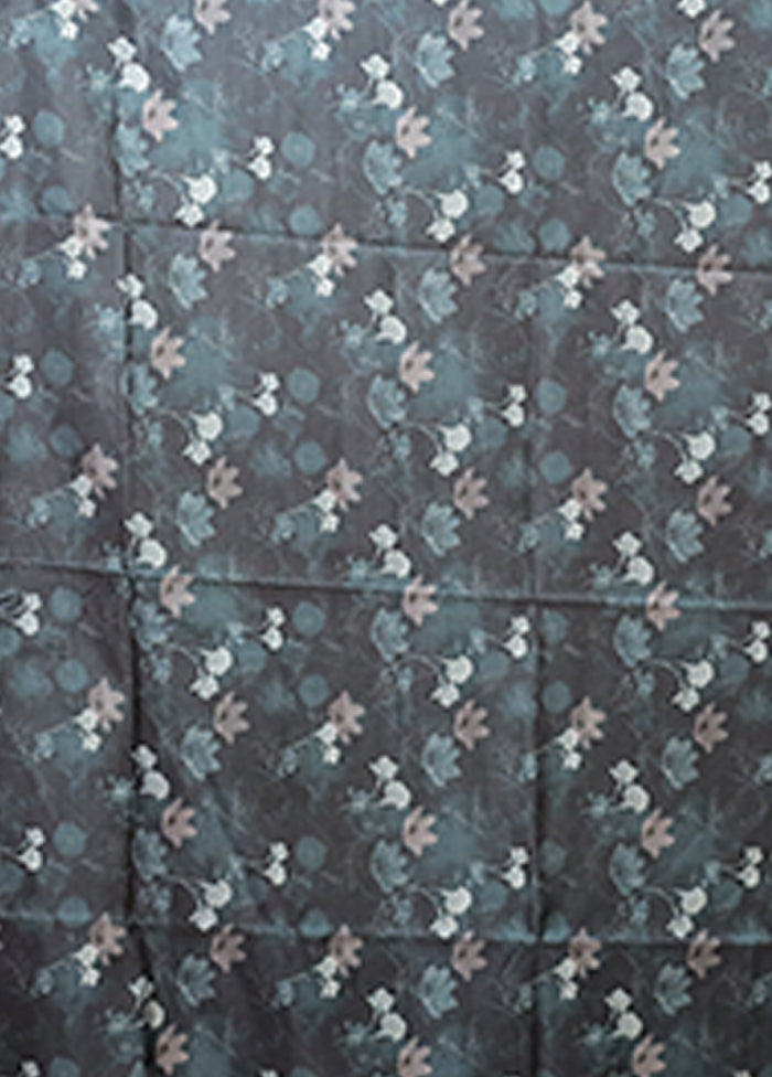 Blue Tussar Silk Saree With Blouse Piece