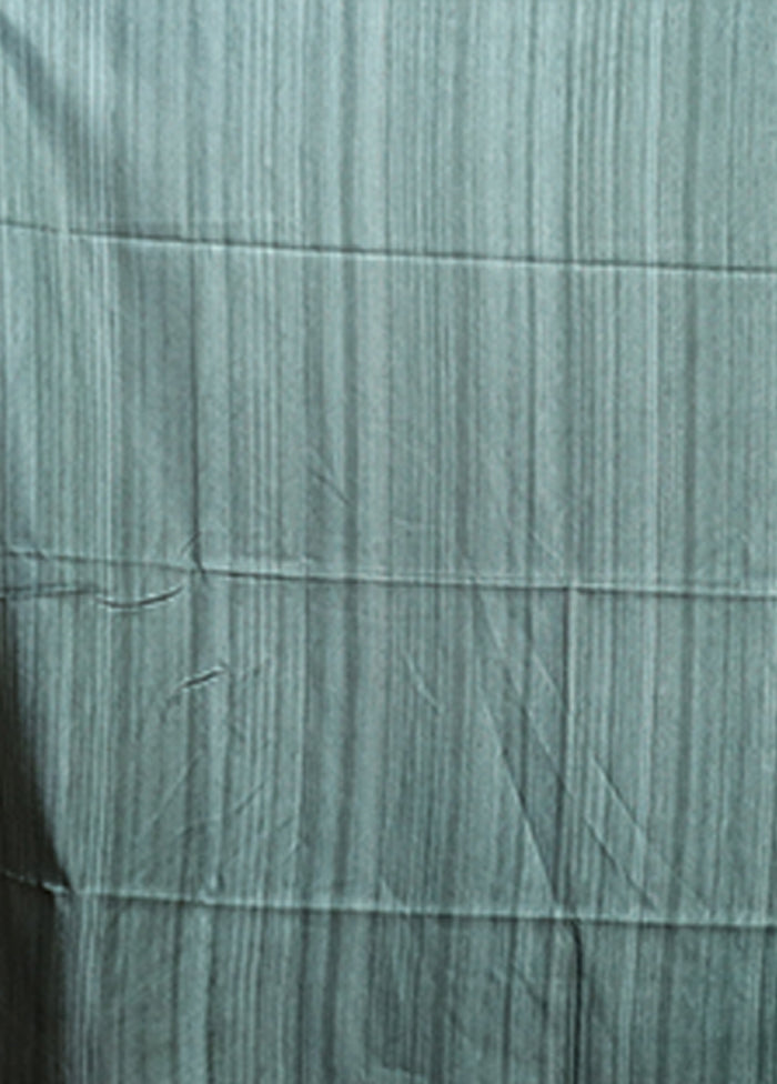 Green Tussar Silk Saree With Blouse Piece