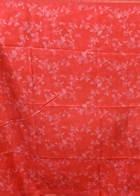 Red Tussar Silk Saree With Blouse Piece