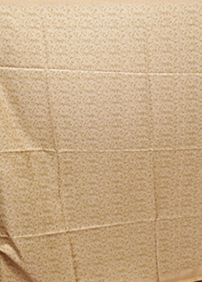 Cream Tussar Silk Saree With Blouse Piece