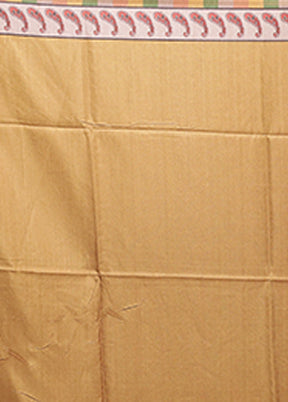 Cream Tussar Silk Saree With Blouse Piece