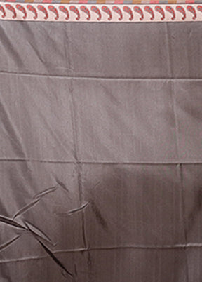 Cream Tussar Silk Saree With Blouse Piece