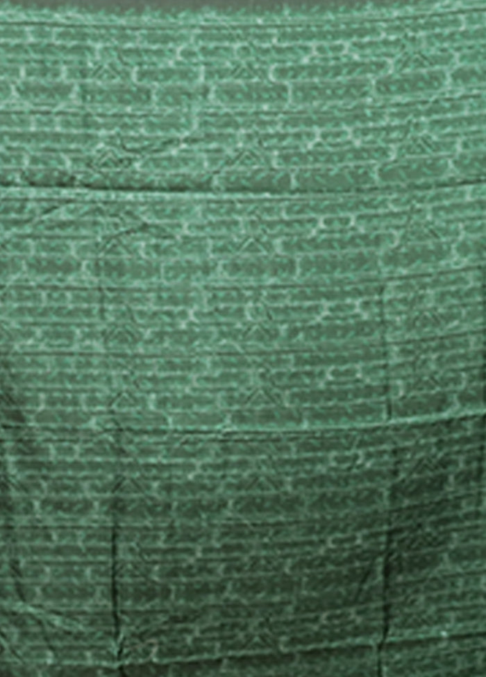 Green Tussar Silk Saree With Blouse Piece