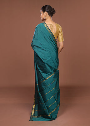 Green Kanjivaram Silk Saree With Blouse Piece